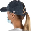 image:imageFunky Junque Criss Cross Ponytail Baseball Cap for Women  Messy Bun Hat with Side Button Distressed amp Solid StylesNavy