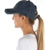 image:imageFunky Junque Criss Cross Ponytail Baseball Cap for Women  Messy Bun Hat with Side Button Distressed amp Solid StylesNavy
