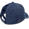 image:imageFunky Junque Criss Cross Ponytail Baseball Cap for Women  Messy Bun Hat with Side Button Distressed amp Solid StylesNavy