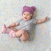 image:imageFunky Junque Double Pom Pom Baby Beanie  Newborn Girl Winter Hat 012 Months Cute Cozy Knit Infant Beanies for Cold WeatherLavender  Double Pom
