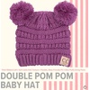 image:imageFunky Junque Double Pom Pom Baby Beanie  Newborn Girl Winter Hat 012 Months Cute Cozy Knit Infant Beanies for Cold WeatherLavender  Double Pom