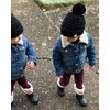 image:imageFunky Junque Exclusives Toddler Pom Beanie  Warm Knit Winter Hat for Kids Ages 14 Cozy Snow Beanies for Baby Boys amp GirlsBlack