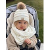 image:imageFunky Junque Exclusives Toddler Pom Beanie  Warm Knit Winter Hat for Kids Ages 14 Cozy Snow Beanies for Baby Boys amp GirlsIvory  Faux Fur Pom