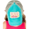 image:imageFunky Junque Kids Baseball Cap Embroidered Toddler Snapback HatBeach Please Metallic  Turquoise 59