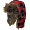 image:imageFunky Junque Kids Cozy Winter Trapper Hat with Fleece Ear Muffs  Warm amp AdjustableBuffalo Checker  RedBlack