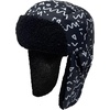 image:imageFunky Junque Kids Cozy Winter Trapper Hat with Fleece Ear Muffs  Warm amp AdjustableSquiggle Print  Black