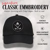 image:imageFunky Junque Mens High Crown Golf Hat Performance Golf CapCrossed Golf Clubs  Black