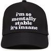 image:imageFunky Junque Mens High Crown Golf Hat Performance Golf CapIm So Mentally Stable Its Insane  Black
