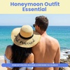 image:imageFunky Junque Panama Sun Hat Wide Brim Packable Straw Beach CapA Just Married Fringe Edge