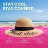 image:imageFunky Junque Panama Sun Hat Wide Brim Packable Straw Beach CapGood Vibes