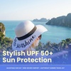 image:imageFunky Junque Panama Sun Hat Wide Brim Packable Straw Beach CapHello Sunshine White