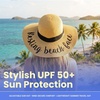 image:imageFunky Junque Panama Sun Hat Wide Brim Packable Straw Beach CapResting Beach Face