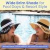 image:imageFunky Junque Panama Sun Hat Wide Brim Packable Straw Beach CapResting Beach Face Black