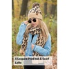 image:imageFunky Junque Womens Leopard Print Pom Beanie amp Gloves Set  Cozy Knit Winter Hat Stylish Cheetah Cold Weather AccessoriesA Leopard Print Pom Beanie  Latte