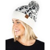 image:imageFunky Junque Womens Leopard Print Pom Beanie amp Gloves Set  Cozy Knit Winter Hat Stylish Cheetah Cold Weather AccessoriesA Leopard Print Pom Beanie  Snow Leopard