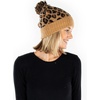 image:imageFunky Junque Womens Leopard Print Pom Beanie amp Gloves Set  Cozy Knit Winter Hat Stylish Cheetah Cold Weather AccessoriesA Leopard Print Pom Beanie  Latte