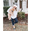 image:imageFunky Junque Womens Leopard Print Pom Beanie amp Gloves Set  Cozy Knit Winter Hat Stylish Cheetah Cold Weather AccessoriesA Leopard Print Pom Beanie  Snow Leopard