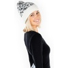 image:imageFunky Junque Womens Leopard Print Pom Beanie amp Gloves Set  Cozy Knit Winter Hat Stylish Cheetah Cold Weather AccessoriesA Leopard Print Pom Beanie  Snow Leopard