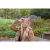 image:imageFunky Junque Womens Leopard Print Pom Beanie amp Gloves Set  Cozy Knit Winter Hat Stylish Cheetah Cold Weather AccessoriesA Leopard Print Pom Beanie  Latte