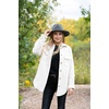 image:imageFunky Junque Womens Stylish Knit Fedora Hat  Wide Brim Panama with Woven Leather TasselHeather Grey