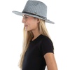 image:imageFunky Junque Womens Stylish Knit Fedora Hat  Wide Brim Panama with Woven Leather TasselHeather Grey