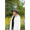 image:imageFunky Junque Womens Stylish Knit Fedora Hat  Wide Brim Panama with Woven Leather TasselHeather Grey