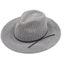 image:imageFunky Junque Womens Stylish Knit Fedora Hat  Wide Brim Panama with Woven Leather TasselHeather Grey
