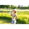 image:imageFunky Junque Womens Stylish Knit Fedora Hat  Wide Brim Panama with Woven Leather TasselLeopard Trim  White