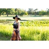 image:imageFunky Junque Womens Stylish Knit Fedora Hat  Wide Brim Panama with Woven Leather TasselRope Trim  Black