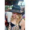 image:imageFunky Junque Womens Stylish Knit Fedora Hat  Wide Brim Panama with Woven Leather TasselRope Trim  Light Grey