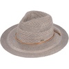 image:imageFunky Junque Womens Stylish Knit Fedora Hat  Wide Brim Panama with Woven Leather TasselRope Trim  Light Grey