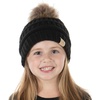 Black - Faux Fur Pom