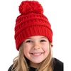 image:imageFunky Junque Exclusives Toddler Pom Beanie  Warm Knit Winter Hat for Kids Ages 14 Cozy Snow Beanies for Baby Boys amp GirlsRed