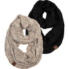 image:imageFunky Junque Infinity Scarf for Women  Oversized Chunky Winter Scarf Colorful Fall Scarves Soft Sweater Wrap Cozy Style2 Pack  Confetti Oatmeal  Black