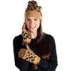 image:imageFunky Junque Womens Leopard Print Pom Beanie amp Gloves Set  Cozy Knit Winter Hat Stylish Cheetah Cold Weather AccessoriesA Leopard Print Glove  Hat  Latte