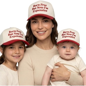 image:imageFunky Junque Adult Infant amp Kid Vintage TwoTone Embroidered Trucker Hat 3 Pack Bundle  Born Free But Now Im Expensive  RedBeige