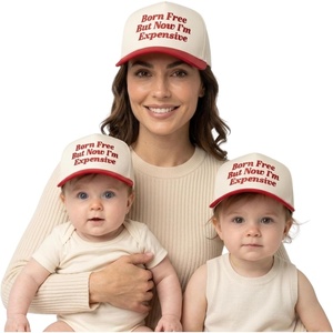 image:imageFunky Junque Adult Infant amp Toddler Vintage TwoTone Embroidered Trucker Hat 3 Pack Bundle  Born Free But Now Im Expensive  RedBeige