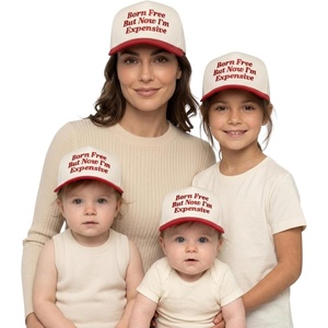 image:imageFunky Junque Adult Kid Infant amp Toddler Vintage TwoTone Embroidered Trucker Hat 4 Pack Bundle  Born Free But Now Im Expensive  RedBeige