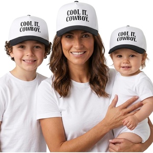 image:imageFunky Junque Adult Toddler amp Kid Vintage TwoTone Embroidered Trucker Hat 3 Pack Bundle  Cool It Cowboy  WhiteBlack