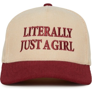 image:imageFunky Junque Corduroy Trucker HatLiterally Just a Girl  BurgundyBeige