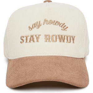image:imageFunky Junque Corduroy Trucker HatSay Howdy Stay Rowdy  KhakiBeige