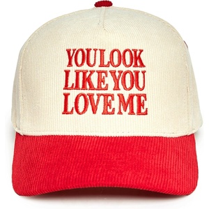 image:imageFunky Junque Corduroy Trucker HatYou Look Like You Love Me  RedBeige
