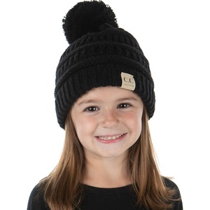 image:imageFunky Junque Exclusives Toddler Pom Beanie  Warm Knit Winter Hat for Kids Ages 14 Cozy Snow Beanies for Baby Boys amp GirlsBlack
