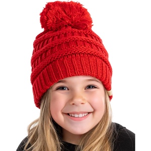 image:imageFunky Junque Exclusives Toddler Pom Beanie  Warm Knit Winter Hat for Kids Ages 14 Cozy Snow Beanies for Baby Boys amp GirlsRed