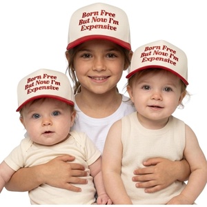 image:imageFunky Junque Infant Toddler amp Kid Vintage TwoTone Embroidered Trucker Hat 3 Pack Bundle  Born Free But Now Im Expensive  RedBeige