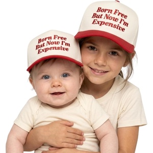 image:imageFunky Junque Infant amp Kid Vintage TwoTone Embroidered Trucker Hat 2 Pack Bundle  Born Free But Now Im Expensive  RedBeige