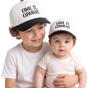 image:imageFunky Junque Infant amp Kid Vintage TwoTone Embroidered Trucker Hat 2 Pack Bundle  Cool It Cowboy  WhiteBlack