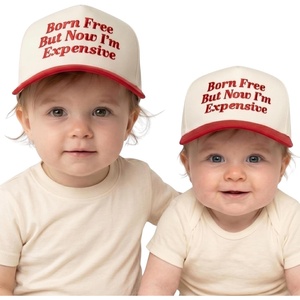 image:imageFunky Junque Infant amp Toddler Vintage TwoTone Embroidered Trucker Hat 2 Pack Bundle  Born Free But Now Im Expensive  RedBeige
