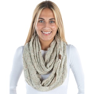 image:imageFunky Junque Infinity Scarf for Women  Oversized Chunky Winter Scarf Colorful Fall Scarves Soft Sweater Wrap Cozy Style1 Confetti Oatmeal Design