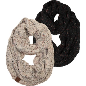 image:imageFunky Junque Infinity Scarf for Women  Oversized Chunky Winter Scarf Colorful Fall Scarves Soft Sweater Wrap Cozy Style2 Pack  Confetti Black  Confetti Oatmeal